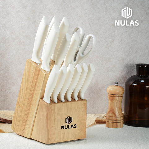 NULAS hardwood block label and storage organizing knives neatly