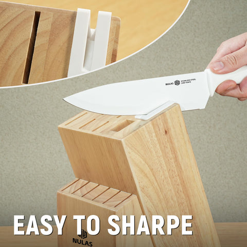 NULAS integrated sharpener view demonstrating easy on-block maintenance