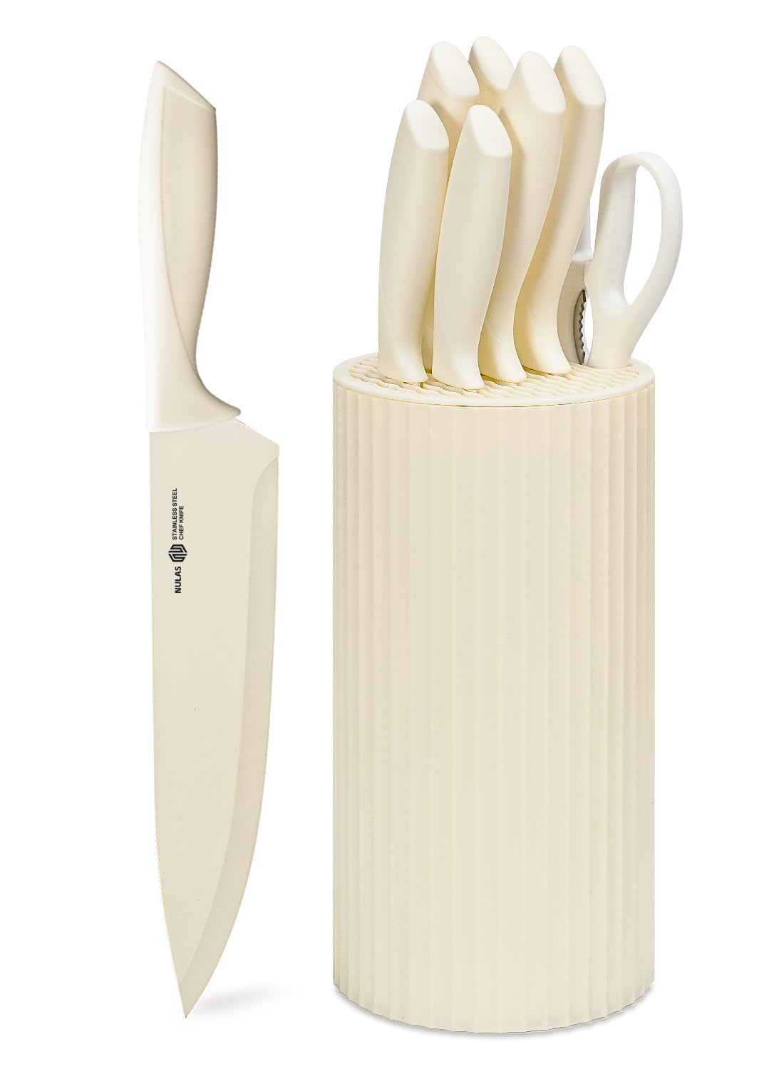 NULAS front packaging showing cream set and universal block for organized storage