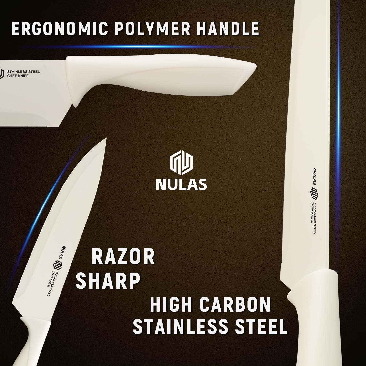 NULAS knives in use chopping vegetables for efficient meal prep