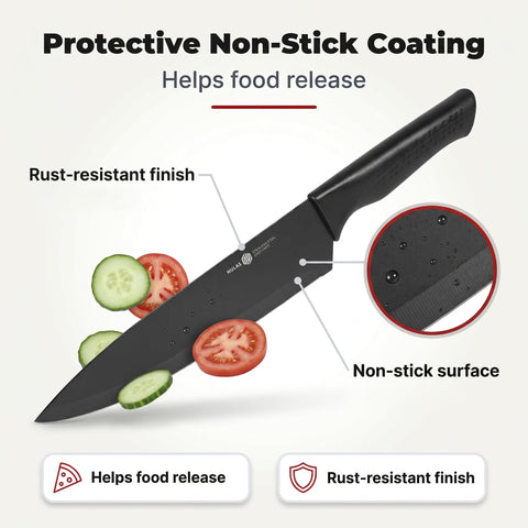 NULAS six steak knives displayed on table illustrating dinner-ready convenience