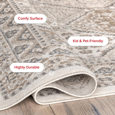 nuLOOM Becca in living room setting showing anchoring and cohesive decor benefit