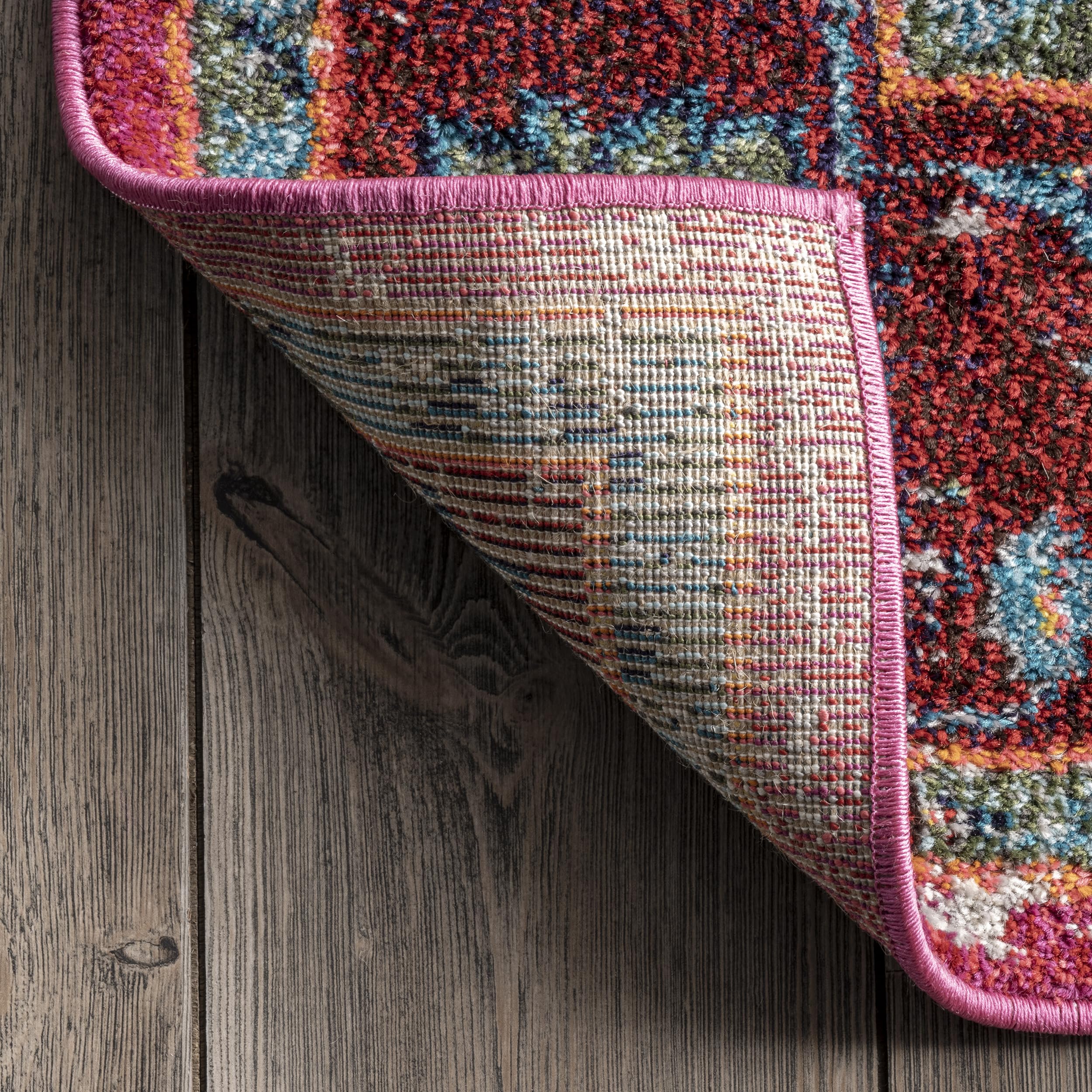nuLOOM Corbett with a pet on rug demonstrating pet-friendly material and easy cleanup