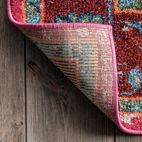 nuLOOM Corbett with a pet on rug demonstrating pet-friendly material and easy cleanup