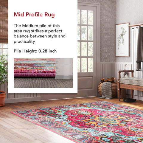 nuLOOM Corbett under dining table showing scale and proportion for small dining spaces