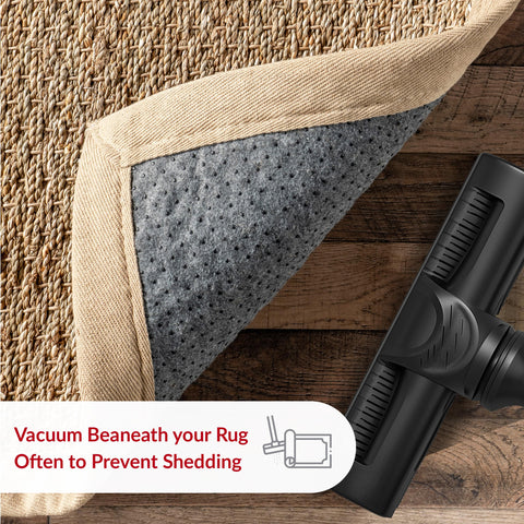 nuLOOM view of non-skid backing ensuring secure placement on hardwood floors