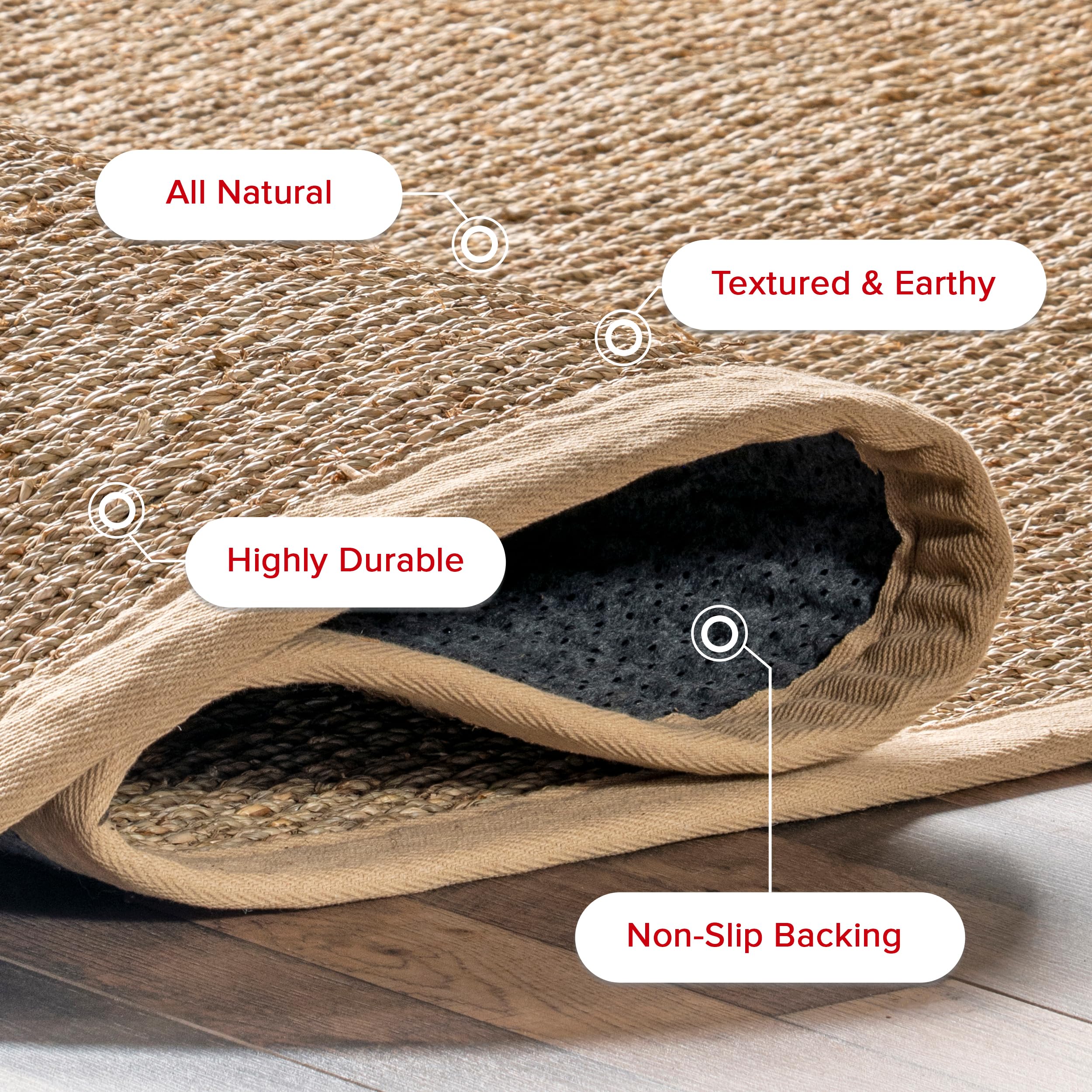 nuLOOM rug styled in entryway offering durable and welcoming floor cover