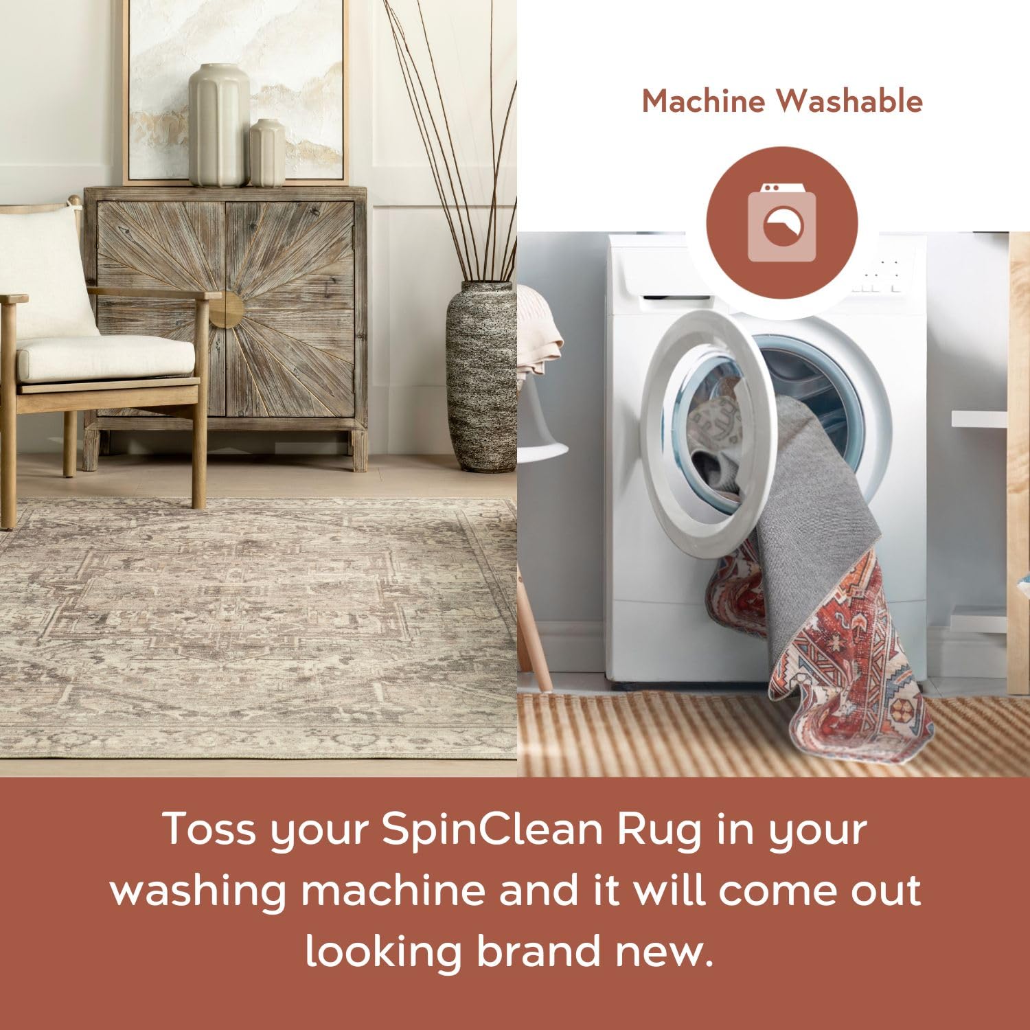 nuLOOM Brielle low-pile texture highlighting easy cleaning and sleek feel
