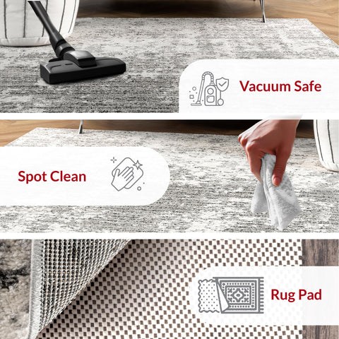 nuLOOM Deedra backing detail showing non-slip backing for floor protection