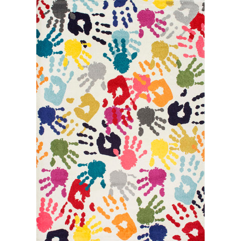 nuLOOM Pinkie material tag photo indicates 100% polypropylene durability benefit
