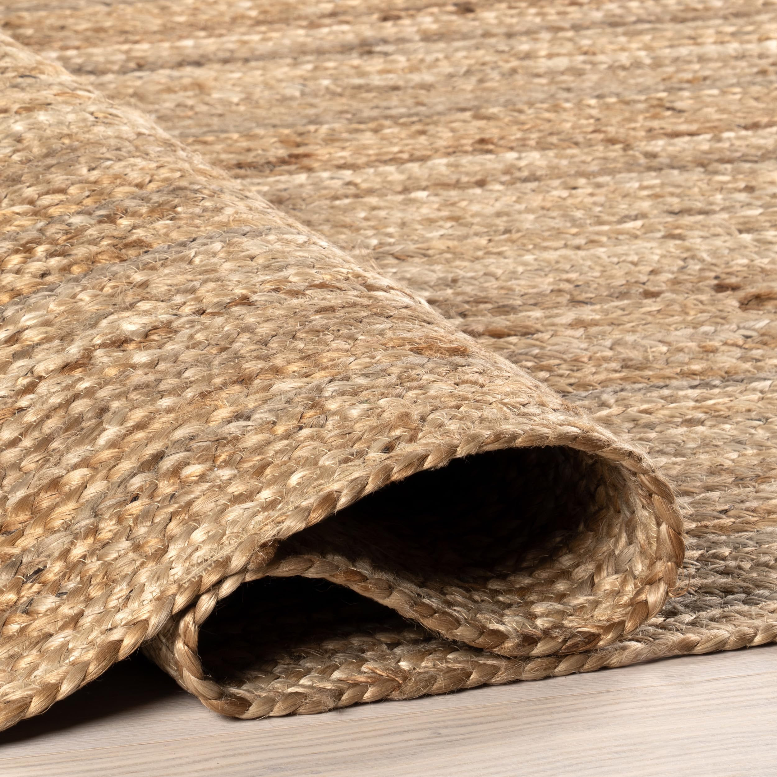 nuLOOM Rigo Natural in room with furniture to show 4-foot scale and proportion