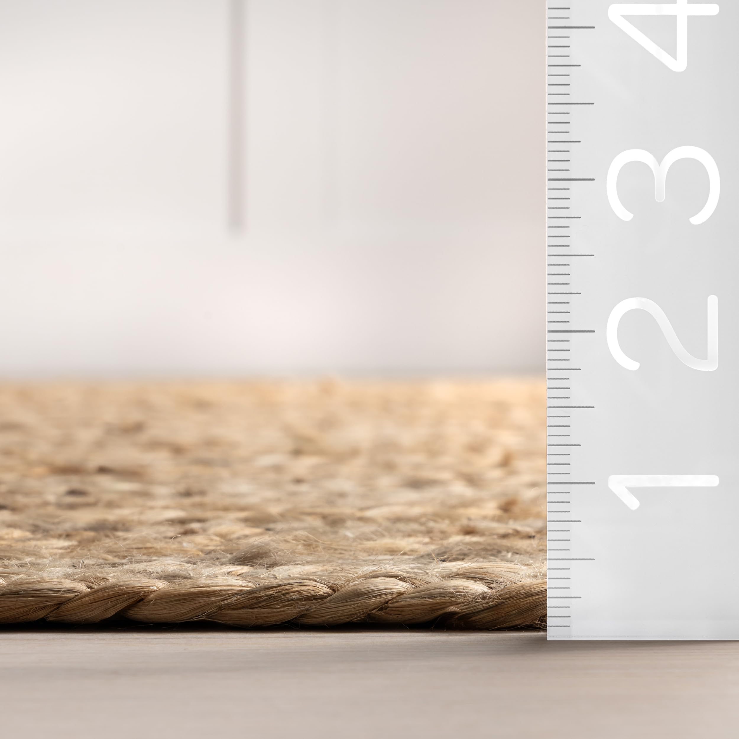 nuLOOM Rigo Natural texture detail showing flatweave surface and durable feel