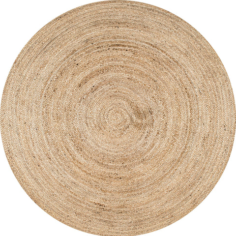 nuLOOM Rigo Natural close-up of handwoven jute fibers highlighting artisanal quality