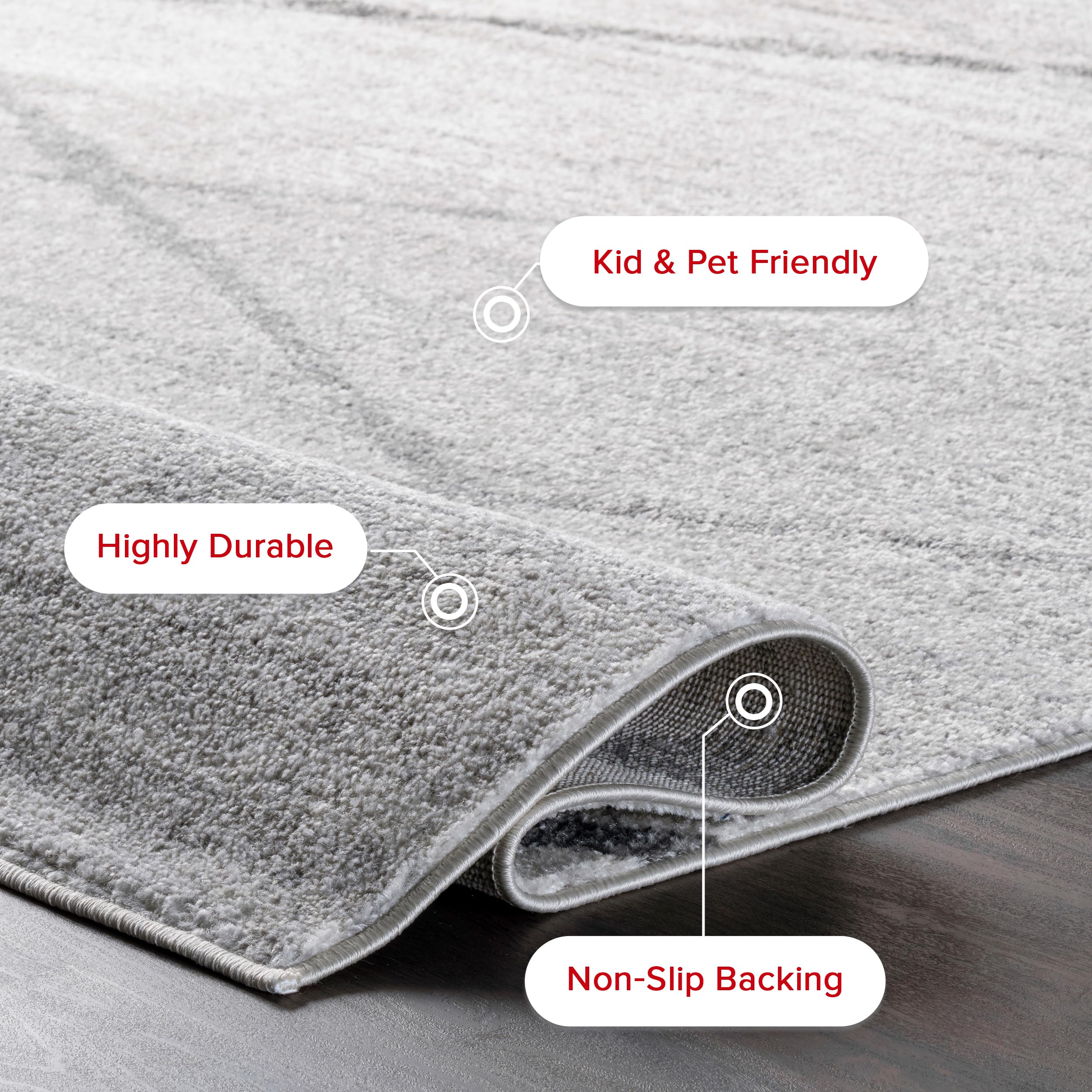 nuLOOM Thigpen placed beside bed providing cozy comfort and neutral tone