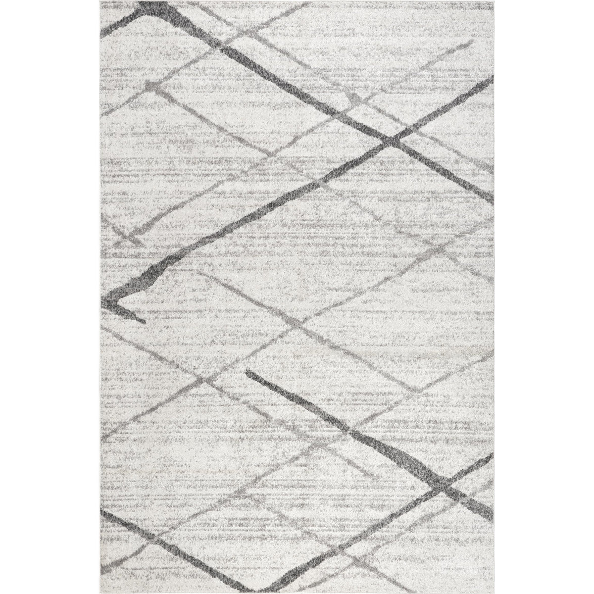 nuLOOM Thigpen front view showing full grey off-white rug and modern pattern