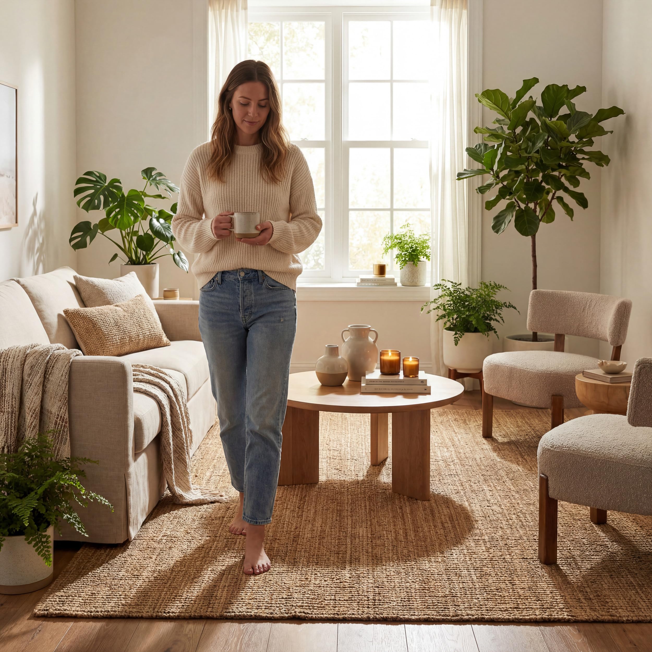 nuLOOM Ashli with a pet resting displaying pet-friendly sturdy construction