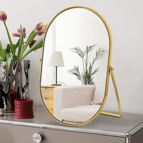 Numjeg mirror tilted to demonstrate 90-degree rotation and adjustable-angle benefit