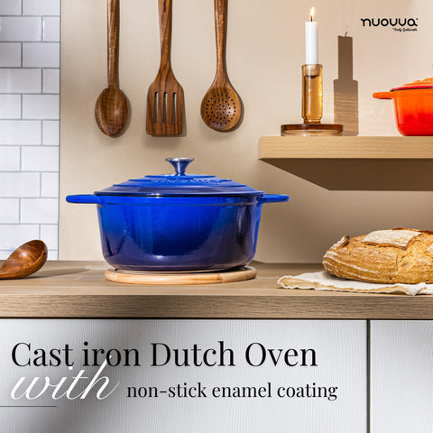 nuovva double handles detail for secure, balanced transfer from stove to oven