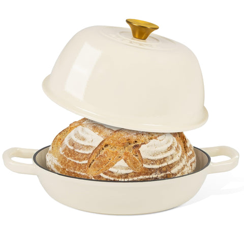 nuovva front view dark blue Dutch oven showing sleek design and durable build