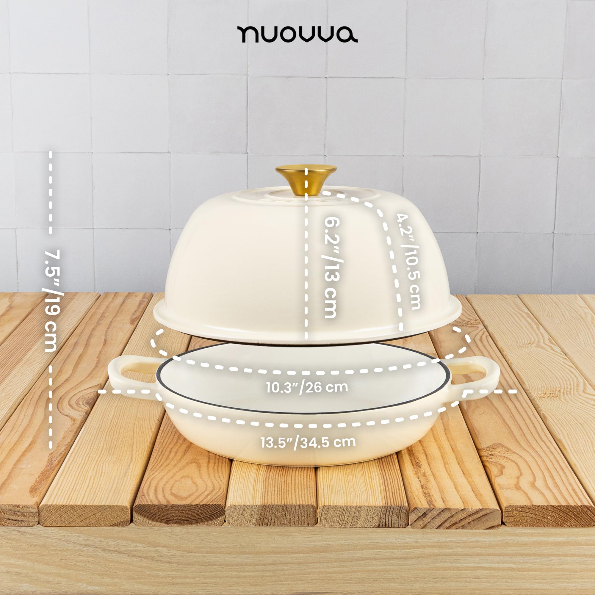 nuovva enamel interior close-up illustrating smooth non-reactive surface for easy cleaning