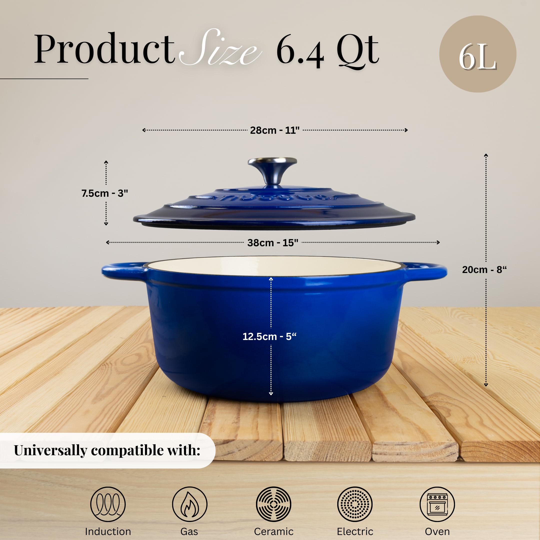 nuovva smooth enamel interior texture for easier nonstick cooking and cleaning