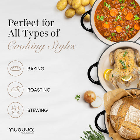 nuovva table presentation with casserole showing stylish serving appeal