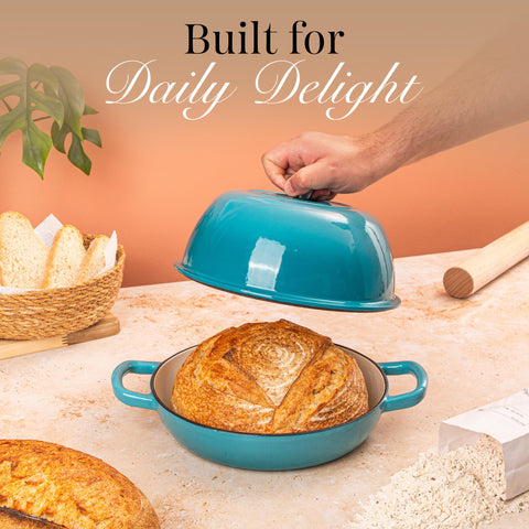 nuovva on table plated bread served from pot, attractive serving-to-table benefit