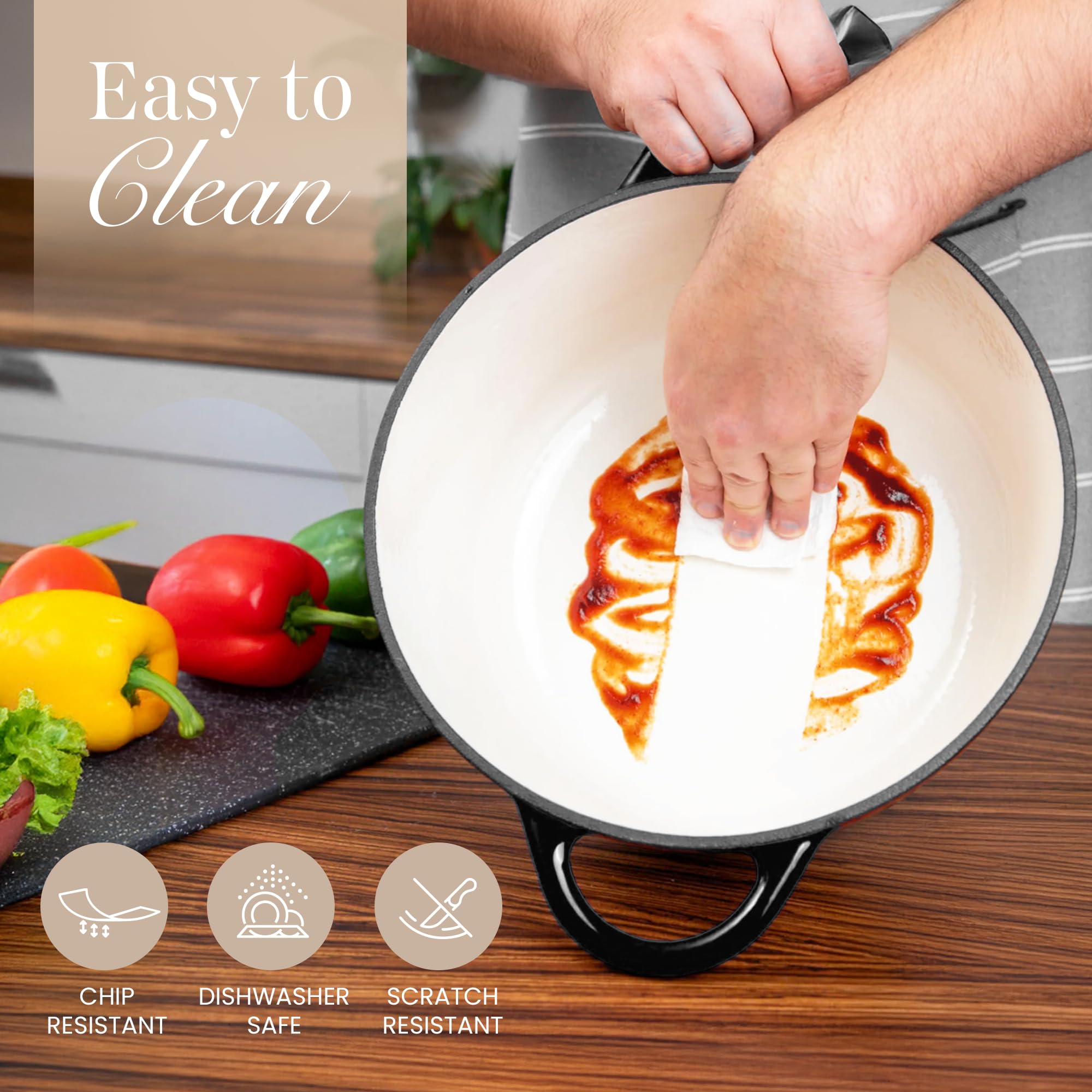 nuovva scale comparison with utensils showing 6.4 quart family size