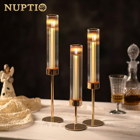 NUPTIO outdoor patio setup showing draft-resistant candle performance