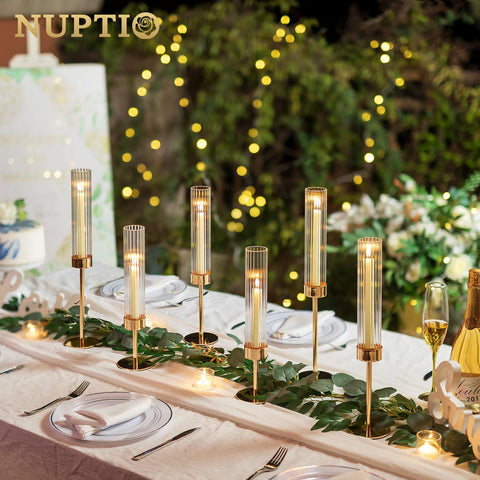 NUPTIO side view showing three different heights for layered visual impact