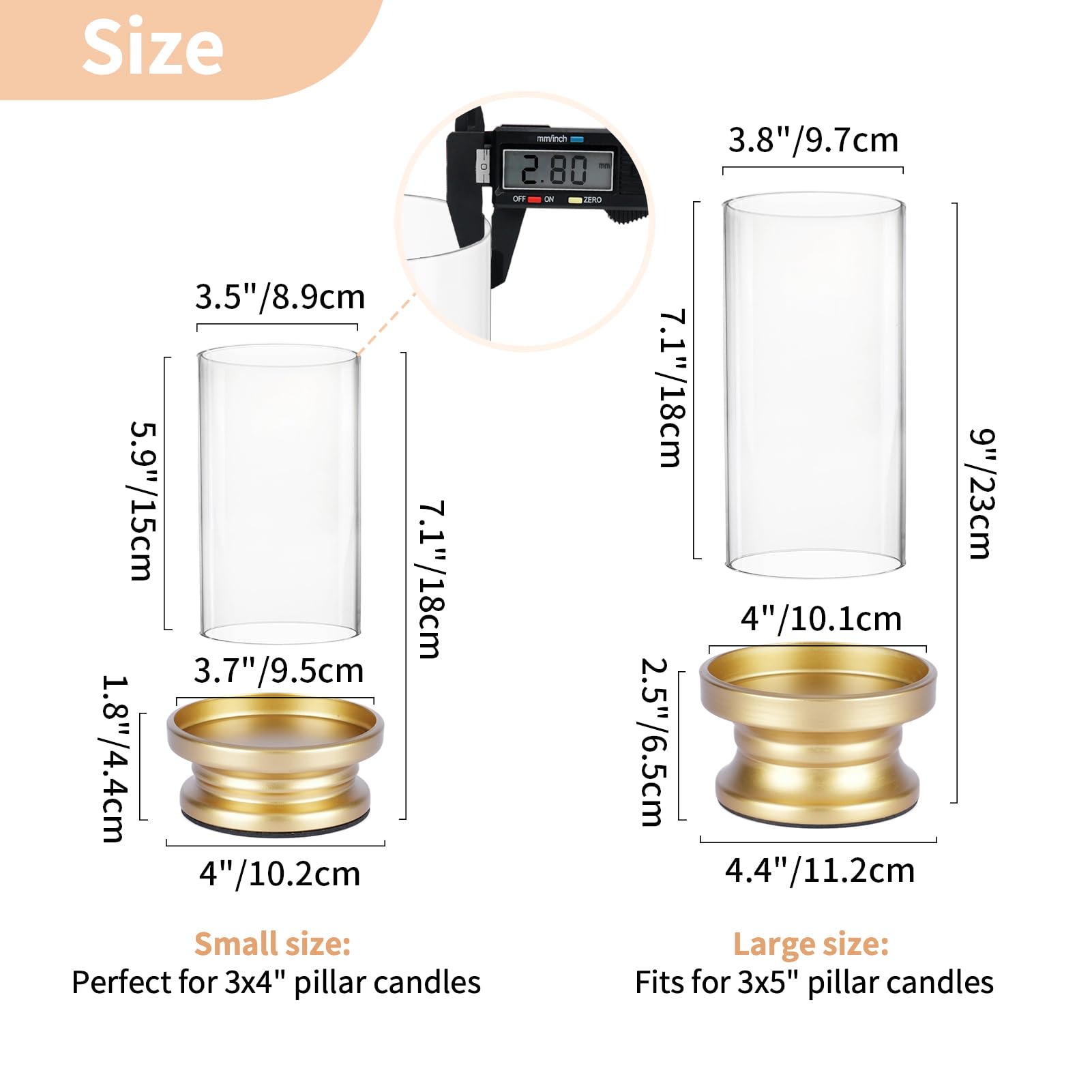 NUPTIO size comparison small and large side by side to show height difference