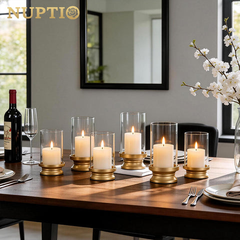 NUPTIO metal base catching wax drips to keep tables clean and tidy