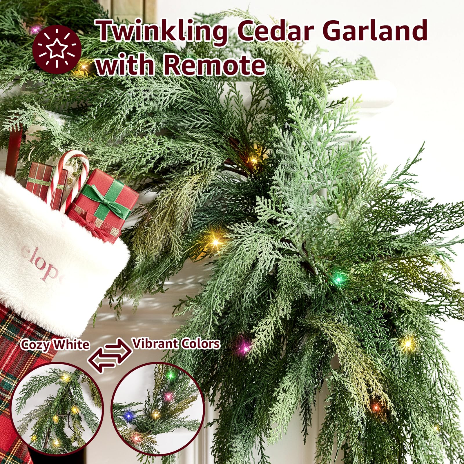 NUTIKAS garland wrapped around banister offering festive stairway decor