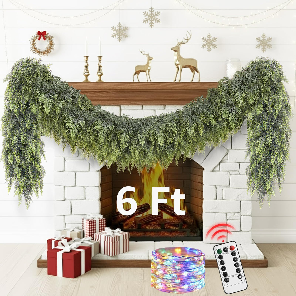 NUTIKAS garland front packaging showing full 6ft length and festive benefit