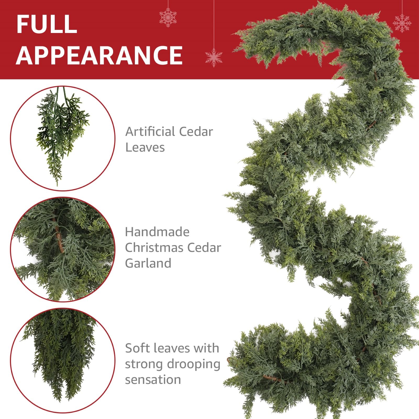 NUTIKAS prelit garland on a porch enhancing outdoor seasonal curb appeal