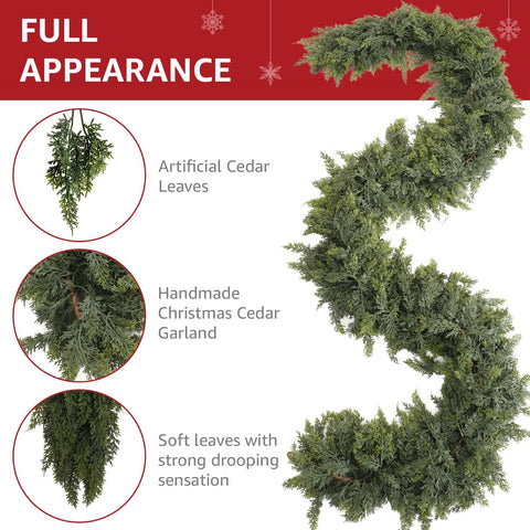 NUTIKAS prelit garland on a porch enhancing outdoor seasonal curb appeal