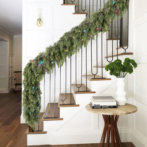 NUTIKAS garland on covered porch demonstrating sheltered outdoor use