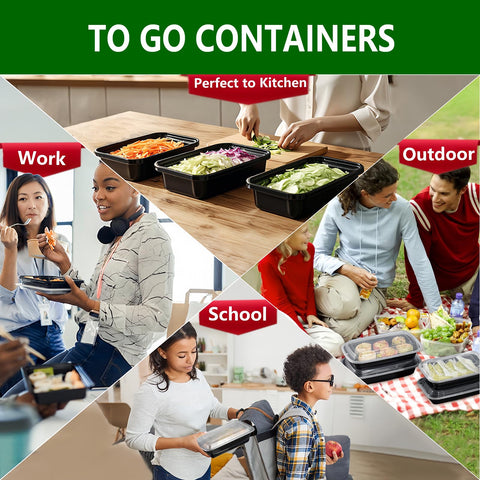 NutriBox lids and bases laid out showing uniform fit for simple stacking and storage