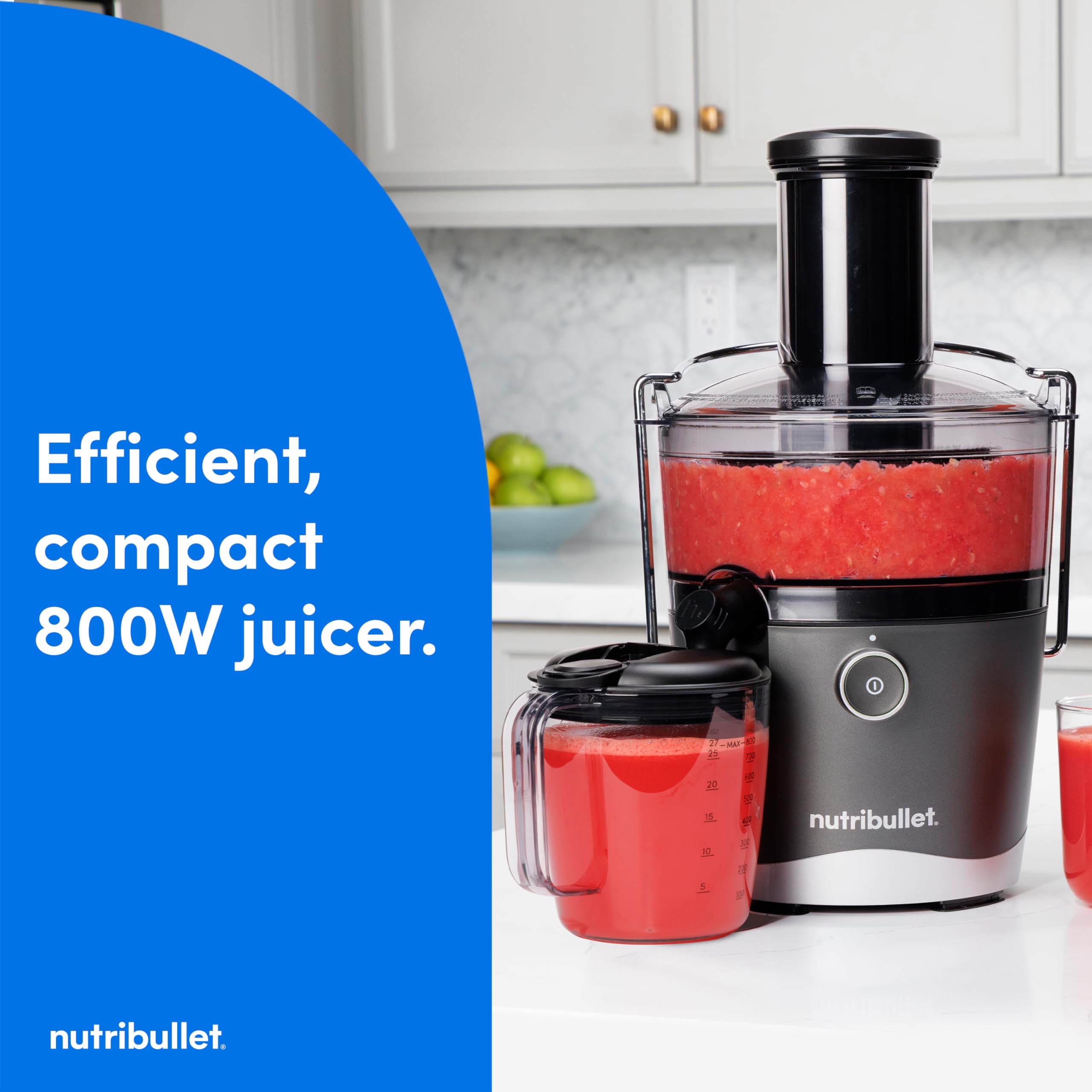 NutriBullet wide 3-inch feed chute close-up for quick whole-fruit prep