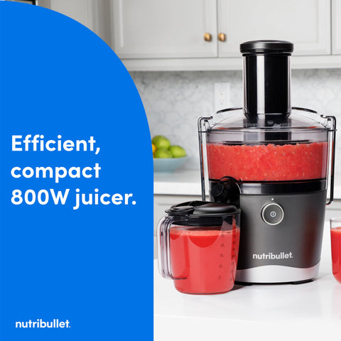 NutriBullet wide 3-inch feed chute close-up for quick whole-fruit prep