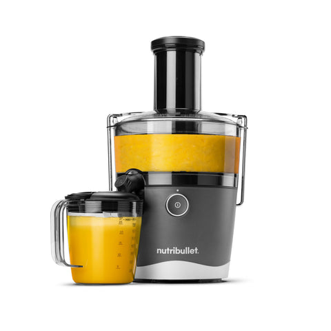 NutriBullet juicer front view showing compact design and controls