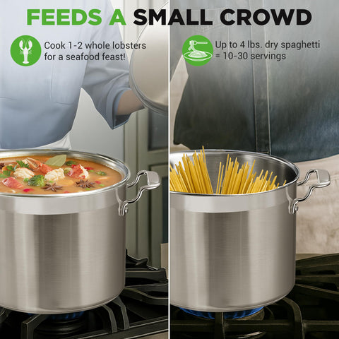 NutriChef interior view showing 18/8 stainless surface, non-reactive cooking benefit