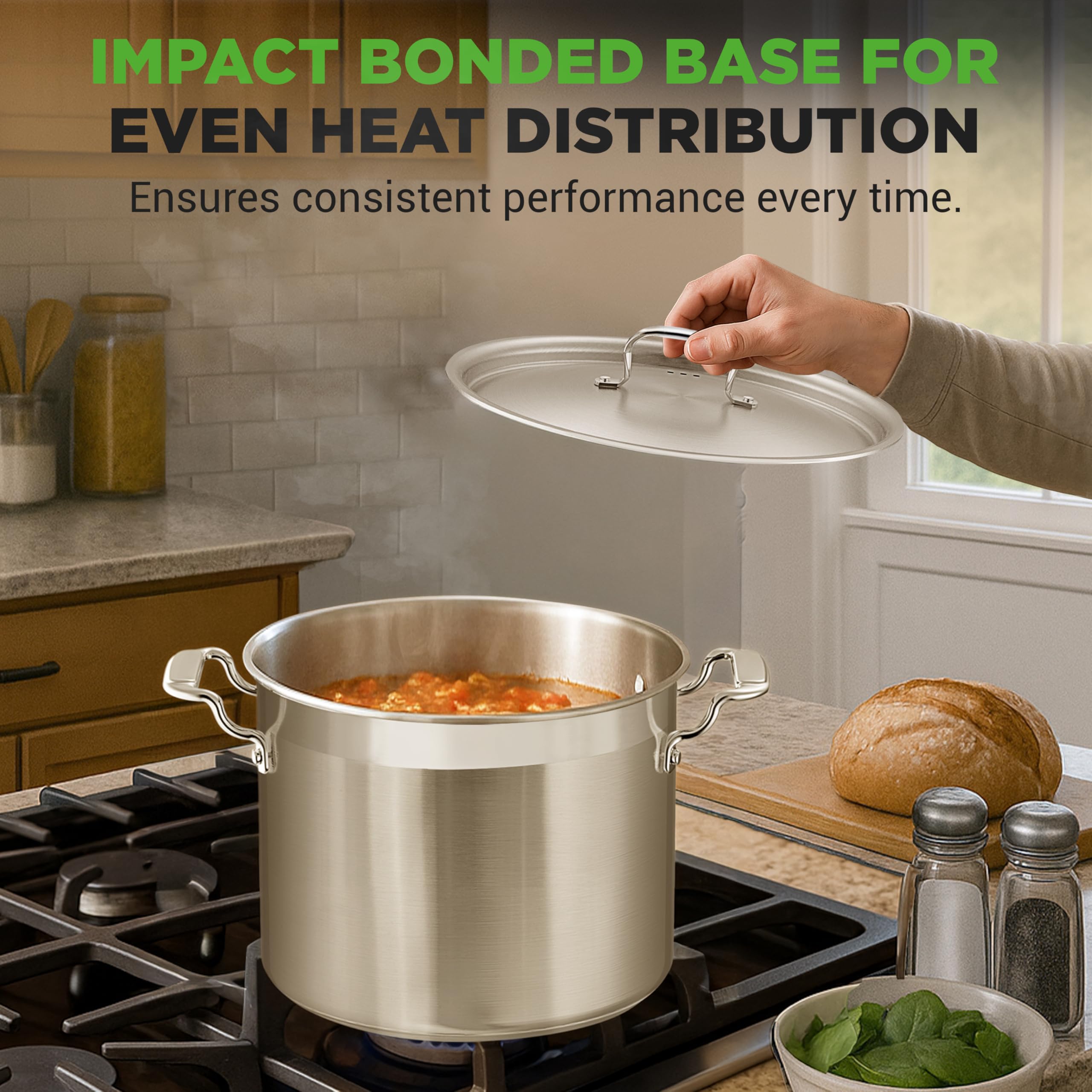 NutriChef pot on an induction cooktop, induction-ready performance benefit