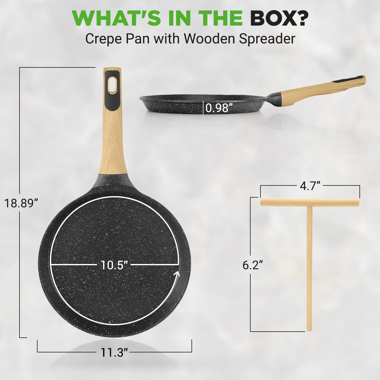 NutriChef boxed packaging and contents showing pan with spreader and safe storage
