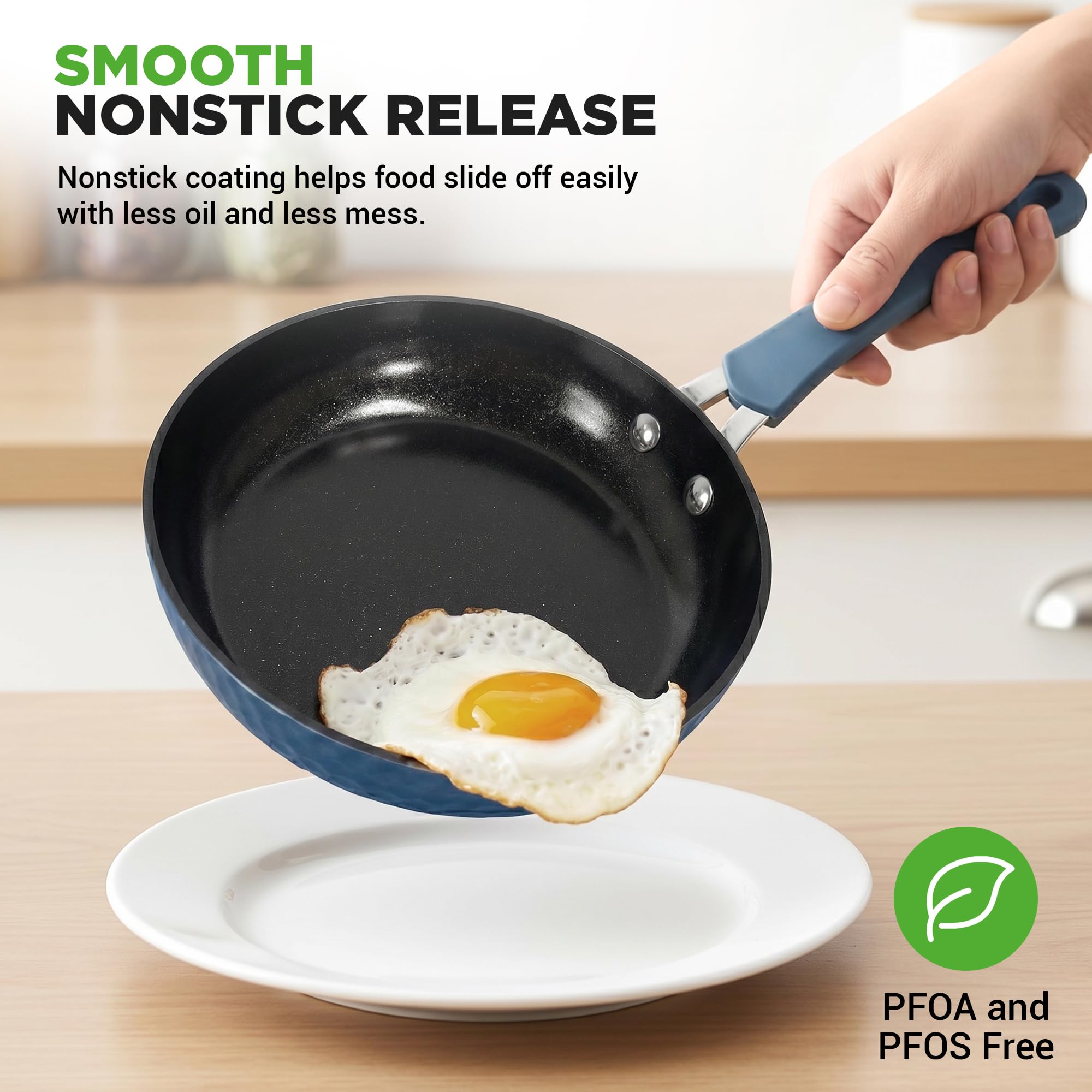 NutriChef ceramic coating close-up showing nonstick surface for easy cleaning