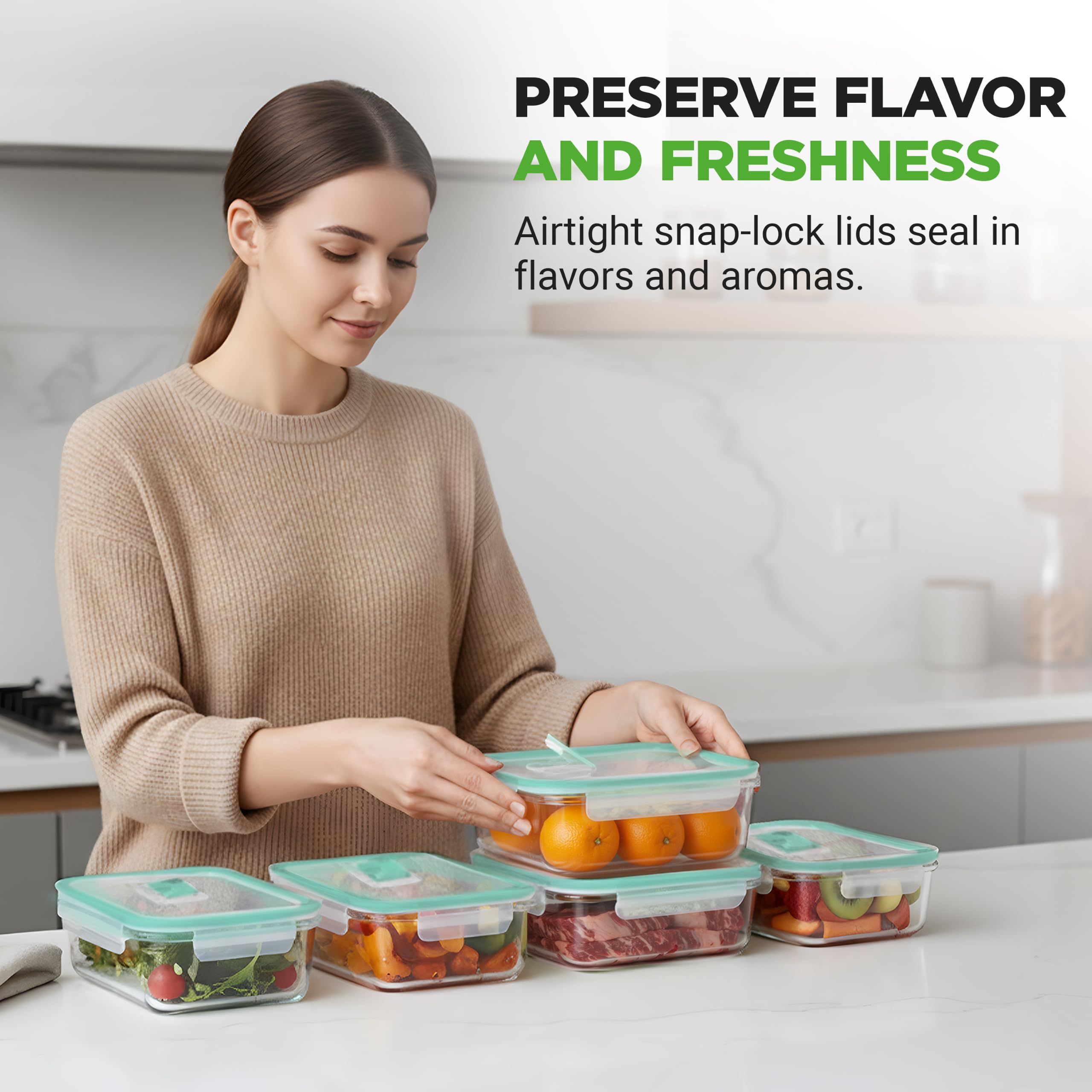 NutriChef close-up of borosilicate glass texture highlighting durability and stain resistance