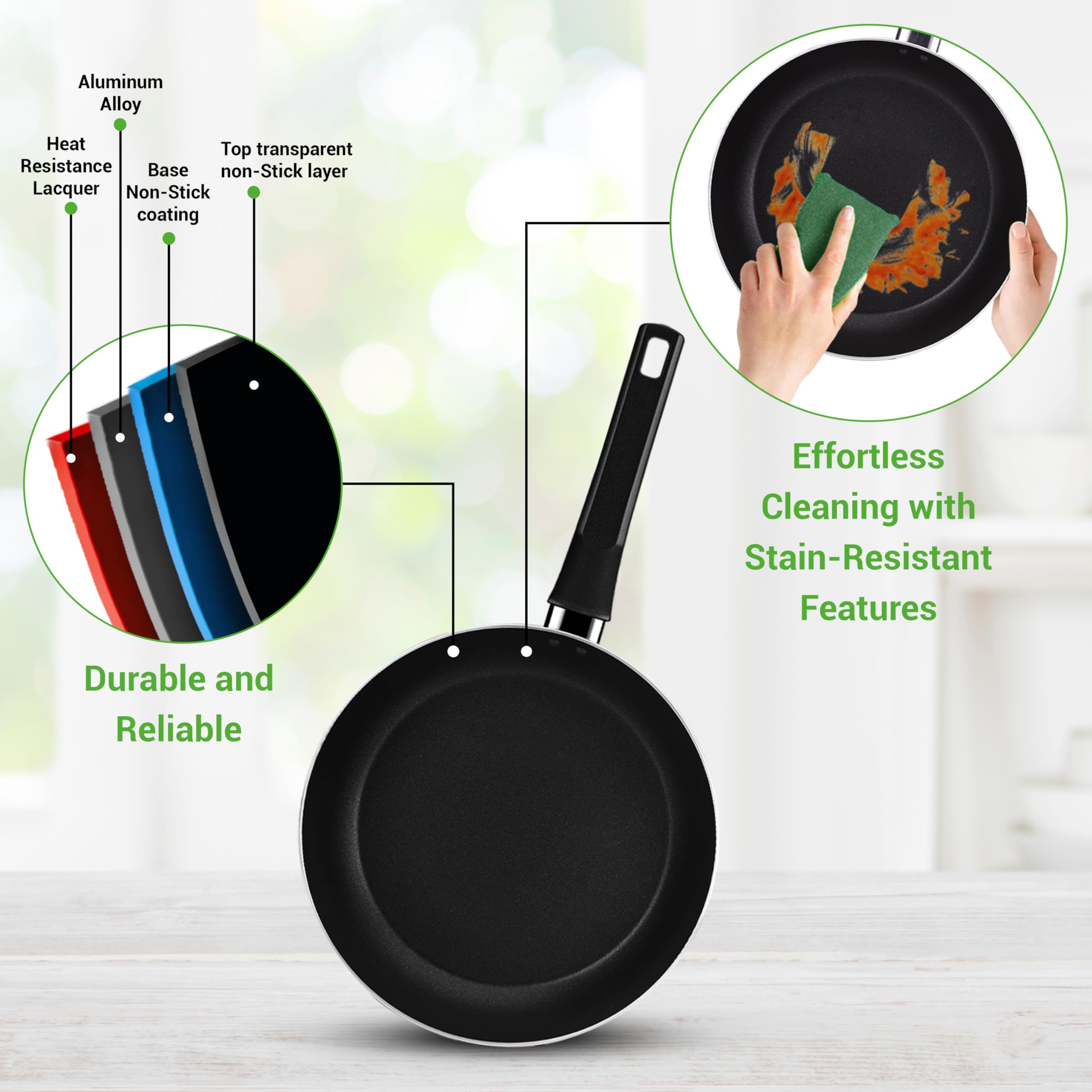 NutriChef cool-touch handle held by hand for comfortable safe grip
