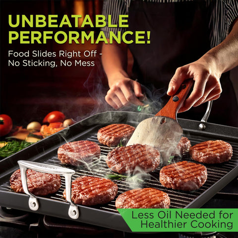 NutriChef steak and vegetables with clear grill marks showcasing appetizing sear benefit