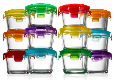 NutriChef front view of mini glass containers showing compact set and convenience