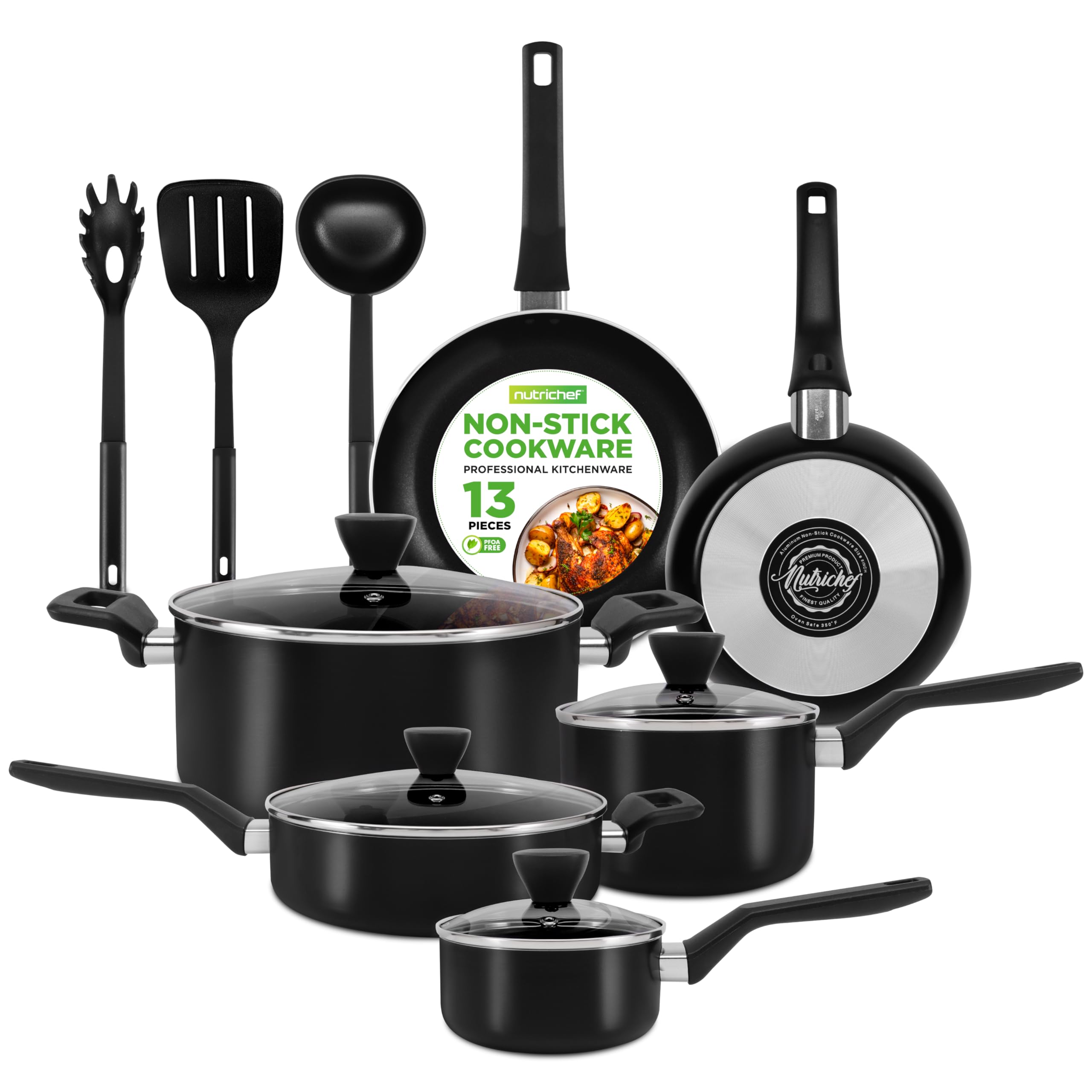 NutriChef front packaging showing full 13-piece set and key features